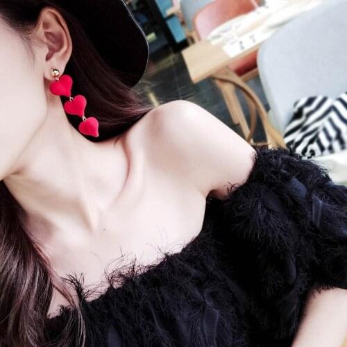 Fashion Velvet Heart Studs Earring for women Lovely Party Jewelry Contracted joker Elegant Simple Heart Ear Studs birthday gift