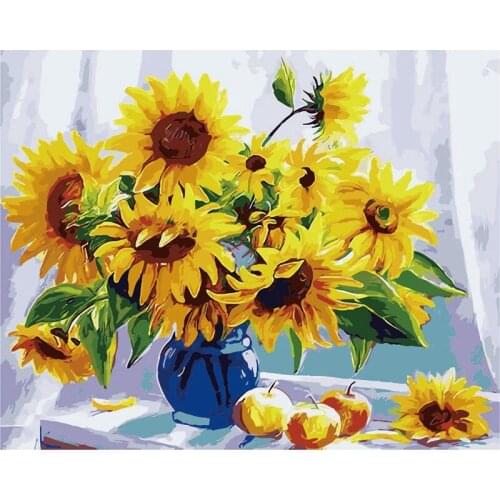 Peony Paint By Numbers Coloring Hand Painted Home Decor Kits Drawing Canvas DIY Oil Painting Pictures By Numbers