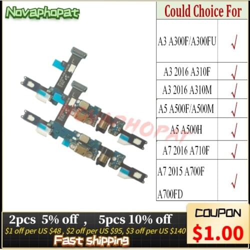 Novaphopat For Samsung Galaxy A3 A5 A7 ( 2016 ) 2017 A310F A310M Charging Port charger USB Dock Flex Cable Microphone