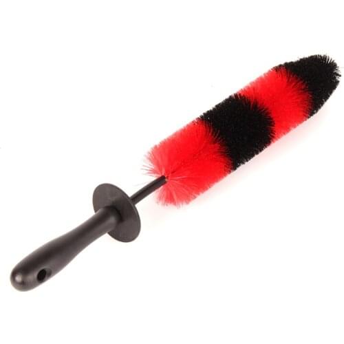 New 17" Wheel Brush Flexible Rim Cleaner Rocket Shape Red and Black Car Detailing Products Wash Tools for Auto Wheel Cleaning