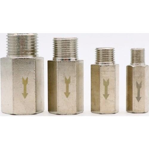 1/8" 1/4" 3/8" 1/2" BSP Male To Female Brass Pneumatic Check Valve Full Port One Way Non-return Valve For Air Water Oil Gas