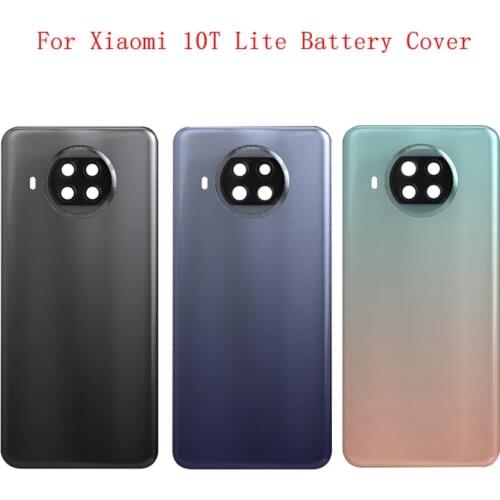 Original Battery Cover Rear Door Housing Back Case For Xiaomi Mi 10T Lite 5G Battery Cover Camera Frame Lens with Logo