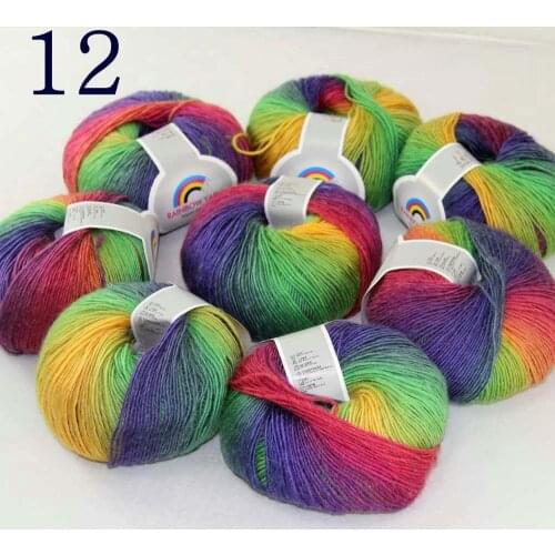 Sale Soft 8X50gr ballCashmere Wool Colorful Rainbow Wrap Shawl DIY Hand Knit Yarn Red Yellow Purple Green 524-12-8