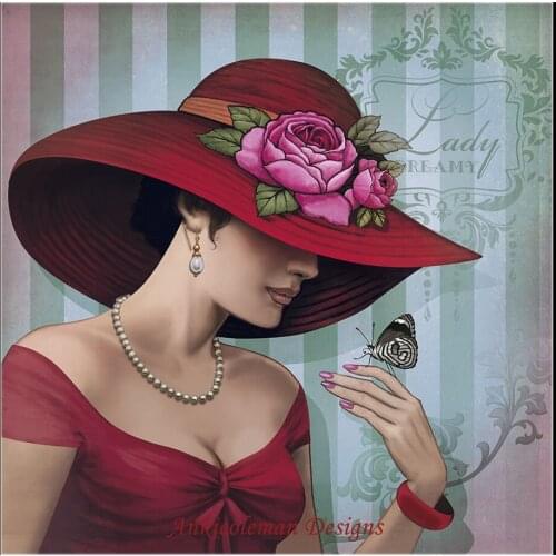 Needlework for embroidery DIY DMC High Quality - Counted Cross Stitch Kits 14 ct Oil painting - Red lady
