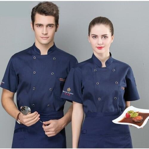 Blue Chef Jacket Long Sleeves Restaurant Uniform Women And Men Kitchen Catering Cook Coat Double Breasted Chef Clothes AS427