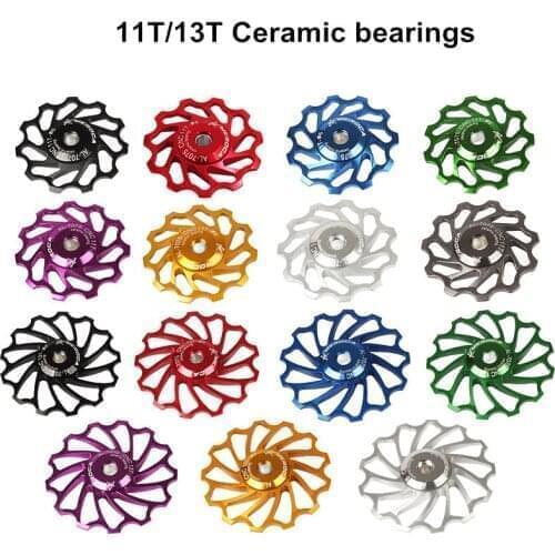 Cycling bike ceramics Jockey Wheel Rear Derailleur Pulley 11T 13T bicycle guide pulley bearing bike parts