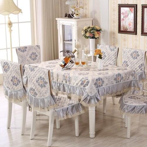 High grade luxurious Jacquard table cloth chair cover Christmas Lace table cover Embroidered dining chair cushion backrest