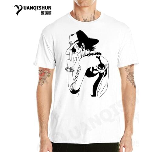 YUANQISHUN Brand Tshirt Anime One Piece T-shirt Cotton Men T Shirt Casual Short Sleeve O-neck Tops Tee Multi-color Large Size