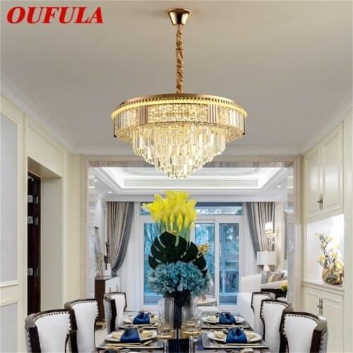 OUFULA Gold Chandelier Fixtures Pendant Lamp Postmodern Luxury Light Home LED for Living Dining Room