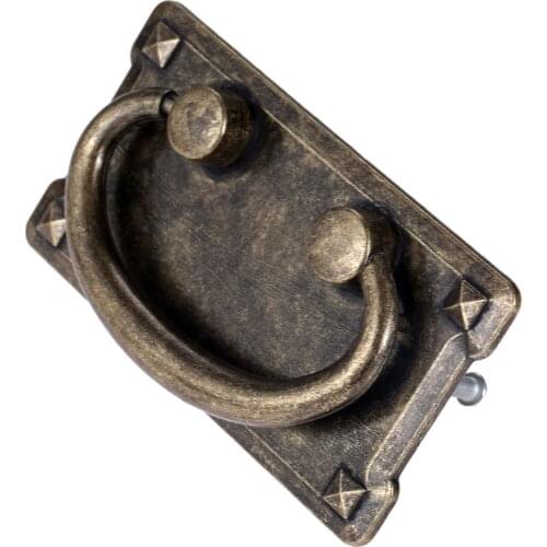 1set Retro Alloy Panel Handle Kitchen Drawer Cabinet Door Ring Pull w/screws Furniture Alloy Knob Hardware Antique Bronze 54*95m