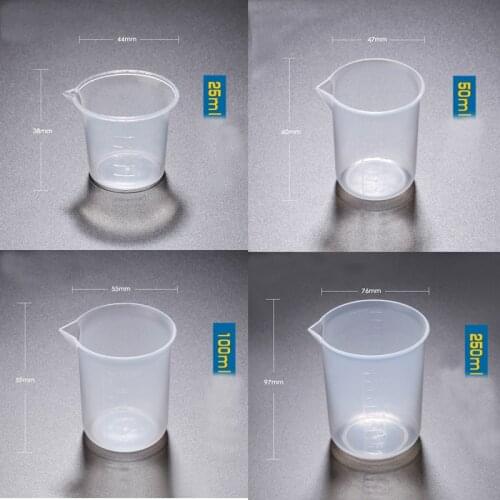 1set (25ml,50ml,100ml,250ml) Plastic beaker Food Grade Polypropylene School laboratory Kitchen Supplies