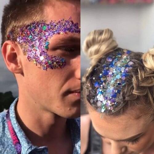 1bag 10g Nail Silver Holographic Chunky Glitter Cosmetic GlitterFestival Beauty Makeup Face Body Hair Nail Craft Decoration