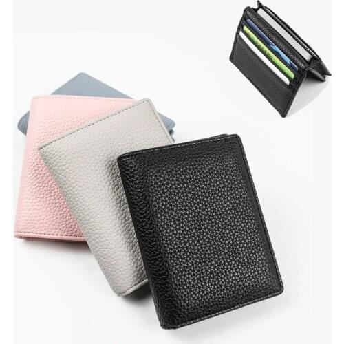 1pc Fashion Casual Business Card Holder Large Capacity Pu Leather Card Holder Mini Cardholder Valentines Day Gift For Boyfriend
