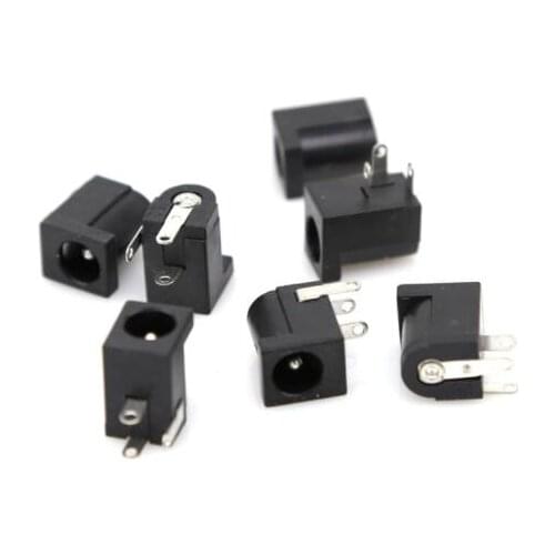 10Pcs Hot Sales High Quality DC-005 Black DC Power Jack Socket Connector DC005 5.5*2.1mm 2.1 socket Round the needle