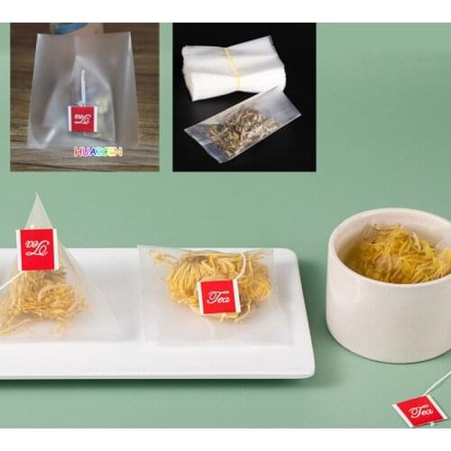 100pcs/lot New Nylon Empty Tea Infuser Bag Herb Spice Filter Strainer Bags With String Transparent Packaging Bags