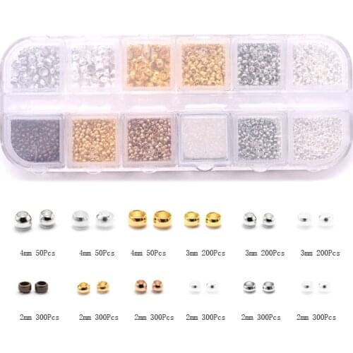 2000Pcs Alloy Accessories Set Jewelry Findings Tools Charm Gold Silver Color Positioning Beads DIY Jewelry Making Accessories