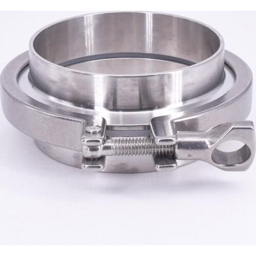 3.5" Tri Clamp x 89mm Pipe OD Stainless Sanitary 2 PCS SS304 Weld Ferrules + 1 PC SS304 Clamp + 1 PC Silicon Gasket
