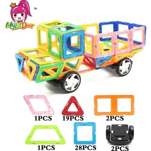 53Pcs Kids Magnetic Blocks Construction Enlighten Assembly Building Blocks Toys Kids Educational DIY Plastic Technic Bricks Toys