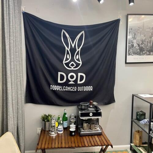 Black DOD Rabit Tapestry Outdoor Beach Towel Hanging Japan Home Art Psychedelic Cloth Decor