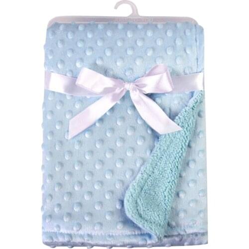 Baby Blanket Soft Minky Dot Blanket Keep Warm Fleece Stroller Cover Quilt Children Kids Swaddling Bedding baby blankets newborn