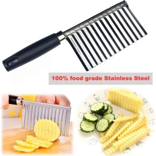 Potato Wavy Edged Knife Stainless Steel Kitchen Gadget Vegetable Fruit Cutting Peeler Cooking Tools Kitchen Knives Accessorie