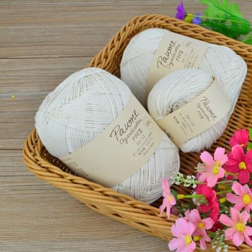 HAMANAKA PAUME ポーム クロッシェCrochet organic cotton 100% white line thread