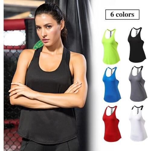 Quality 15% spandex Fitness Sports Yoga Shirt Quickly Dry Sleeveless Running Vest Workout Crop Top Female T-shirt