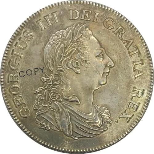 1804 Great Britain George III Bank of England Token One DOLLAR Five Shillings Cupronickel Plated Silver Copy Coin