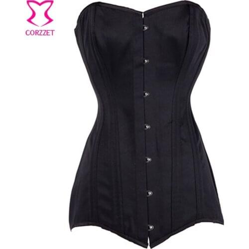 Corset Sexy Stain Black Steampunk Corsets and Bustiers Lace up Boned Gothic Sexy Lingerie Body Shaper Slimming Top Women Clothes