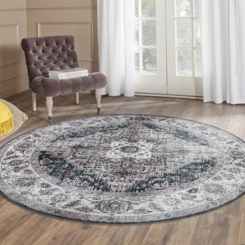 Persian Round Carpet for Living Room American Bedroom Carpet Europe Vintage Chair Rugs Home Decor Floor Mat Study Carpet