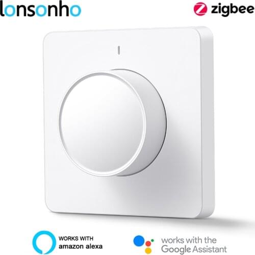 Lonsonho Zigbee Smart Dimmer Knob Switch EU Tuya Wireless Remote Control Dimmer Rotary Switches Compatible Alexa Google Home
