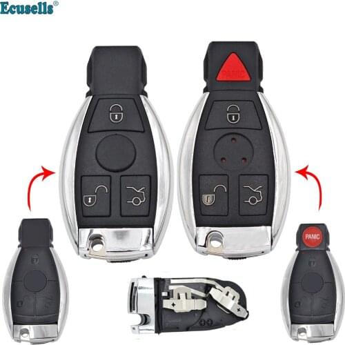 Modified 3/4 Button Smart Key Shell for Mercedes Benz A C E G S R SL CLASS W211 W639 W230 W210 W166 W176 W218 Battery Holder