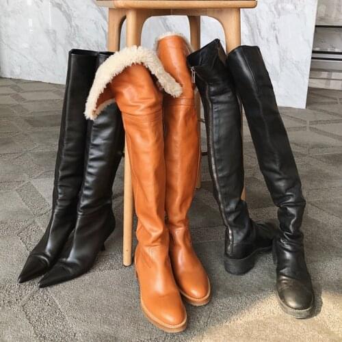2020 Fashion over the knee Boots Women Sexy Solid PU Leather Thin High Boots Woman Long Straight Boots Winter Shoes Women