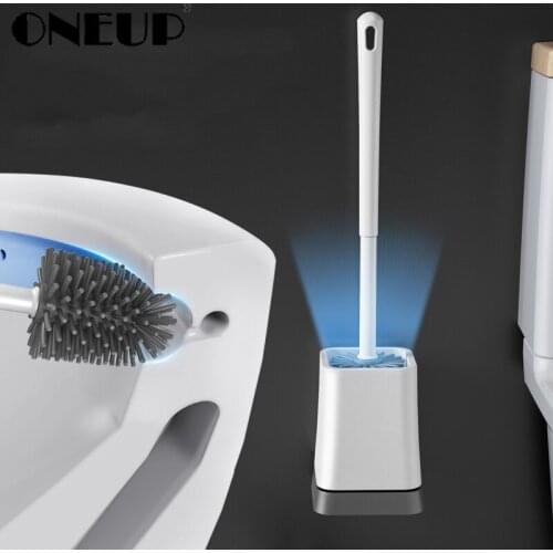 ONEUP NEW TPR Toilet Brush and Holder Cleaner Set Silica Gel Brush For Toilet Bathroom Cleaning Tool WC Bathroom Accessories Set