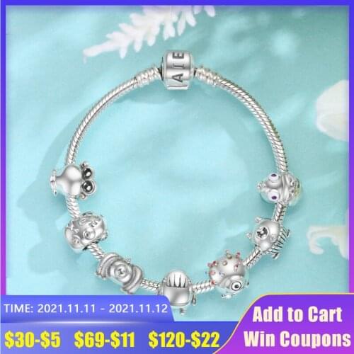 Original Monster Series 925 Sterling Silver Charms DIY Beads Accessories Fits Pandora Charms Bracelet Jewelry Making