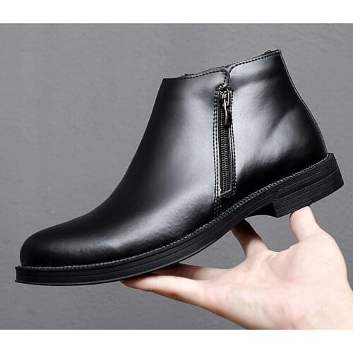 Autumn Boots Men 2020 Fashion Casual Boots Men Design Mens Boots Popular Brand Retro Leather Botas Hombre