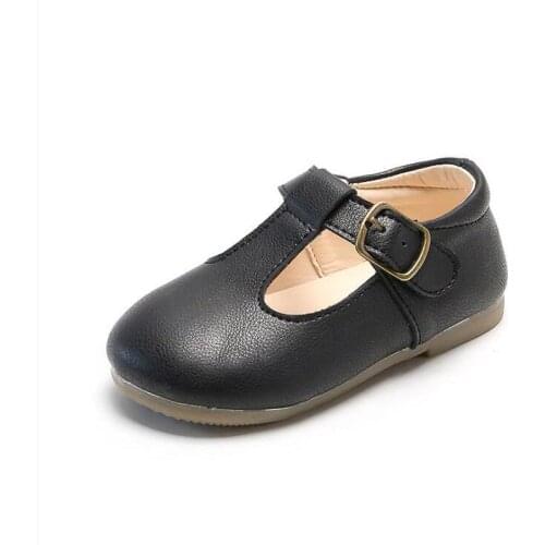 Autumn Girls Leather Shoes Fashion Solid Color Baby Girl Shoes Casual Kids Sneakers Soft Bottom Toddler Shoes Size 15-30