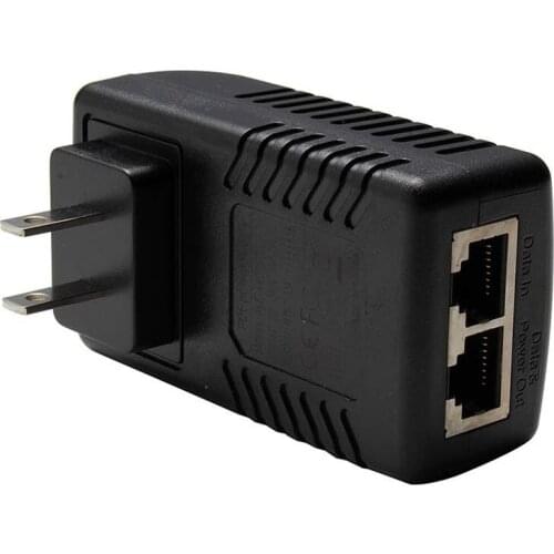 SECUPOE 48V 0.5A Passive POE Injector Wall Plug 10/100 Mbps Data Power Supply 802.3af for VOIP Phones Cameras and More