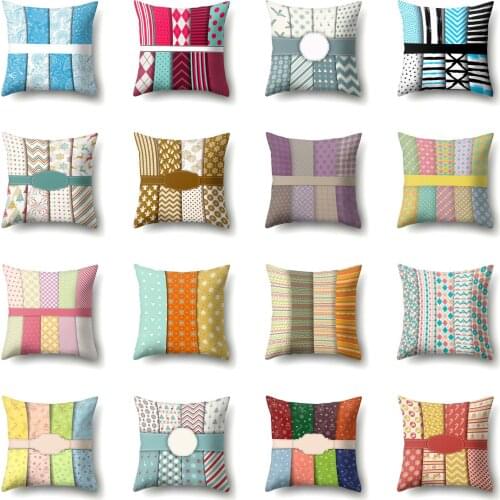 Plaid Cushion Cover Geometric Print Christmas Snowflake Deer Decorative Pillow Covers Home Festival Decor Sofa Bedroom 45x45cm