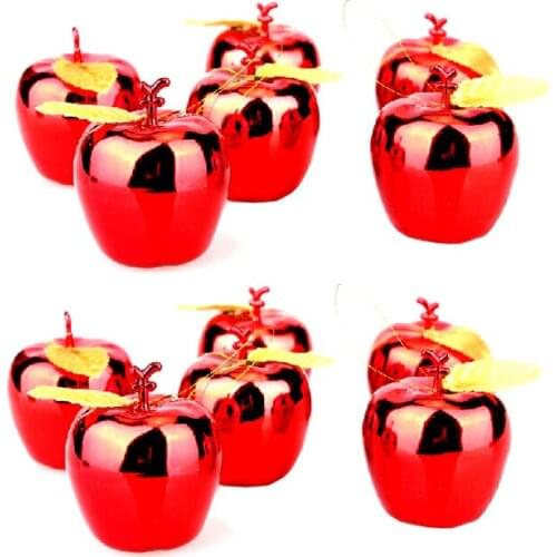 Gold Plated Christmas Apple Pendant Christmas Christmas Tree Pendant 12piece