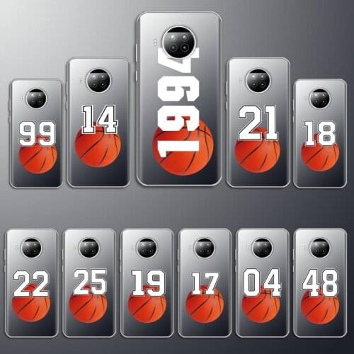 Simple art basketball lucky numbers Phone Transparent Xiaomi mi note 10 8 9 t HUAWEI p30 40 11 Samsung S 8 9 10 20 pro lite