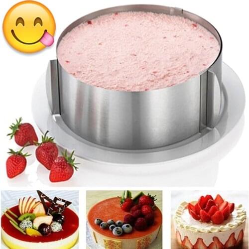 Adjustable Mousse Ring Round Cake Molds Stainless Steel Retractable Ring Baking Tool Set Cake Mold Kitchen Dessert Decoration
