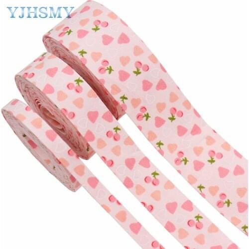 5 Yards Pink Cherry Embossed Strip Hairband Ribbon Handmade Bowknot Hair Accessories Hairpin Material Accessories