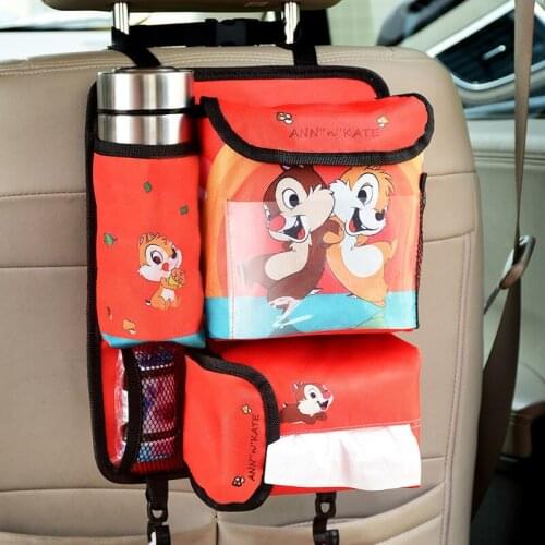 Cartoon Car Stowing Tidying Hanging Bag Creativity Auto Interior Supplies Organize Case Water Cup Umbrella Drink Storage Items