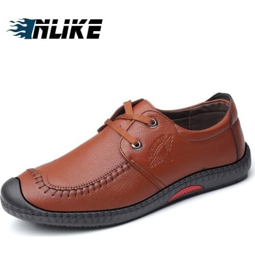 INLIKE Men Casual Leather Shoes Loafers Men Shoes Quality Shoes Men Flats Hot Sale Moccasins Shoes Sneakers