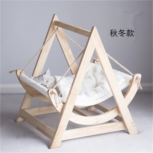 Solid Wooden Cat Bed Four Seasons Universal Cat Litter Pet Swing Dog Litter Cat Cradle
