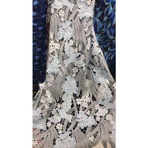 Flower cord Embroidered Tulle Fabric Factory Price ZH-168815 Nigerian Lace Fabric for party dress