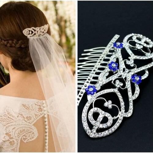Movie "The Twilight"Film TV Quality Breaking Dawn Bellas Hair Comb Bridal Crown Wedding Blue Crystals