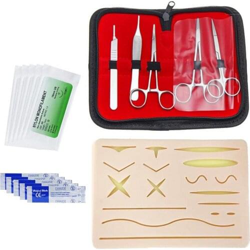 High Quality Surgical Skin Suture Simulated Training Kit Needle Scissors Tool Operate Suture Practice Dental Teaching Model