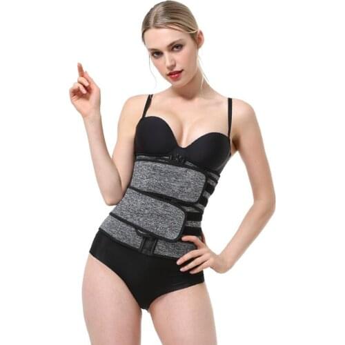 Plus Size Waist Trainer Zipper Neoprene Body Shaper Women Postpartum Slimming Corset Adjustable Belt Colombian Waist Cinchers